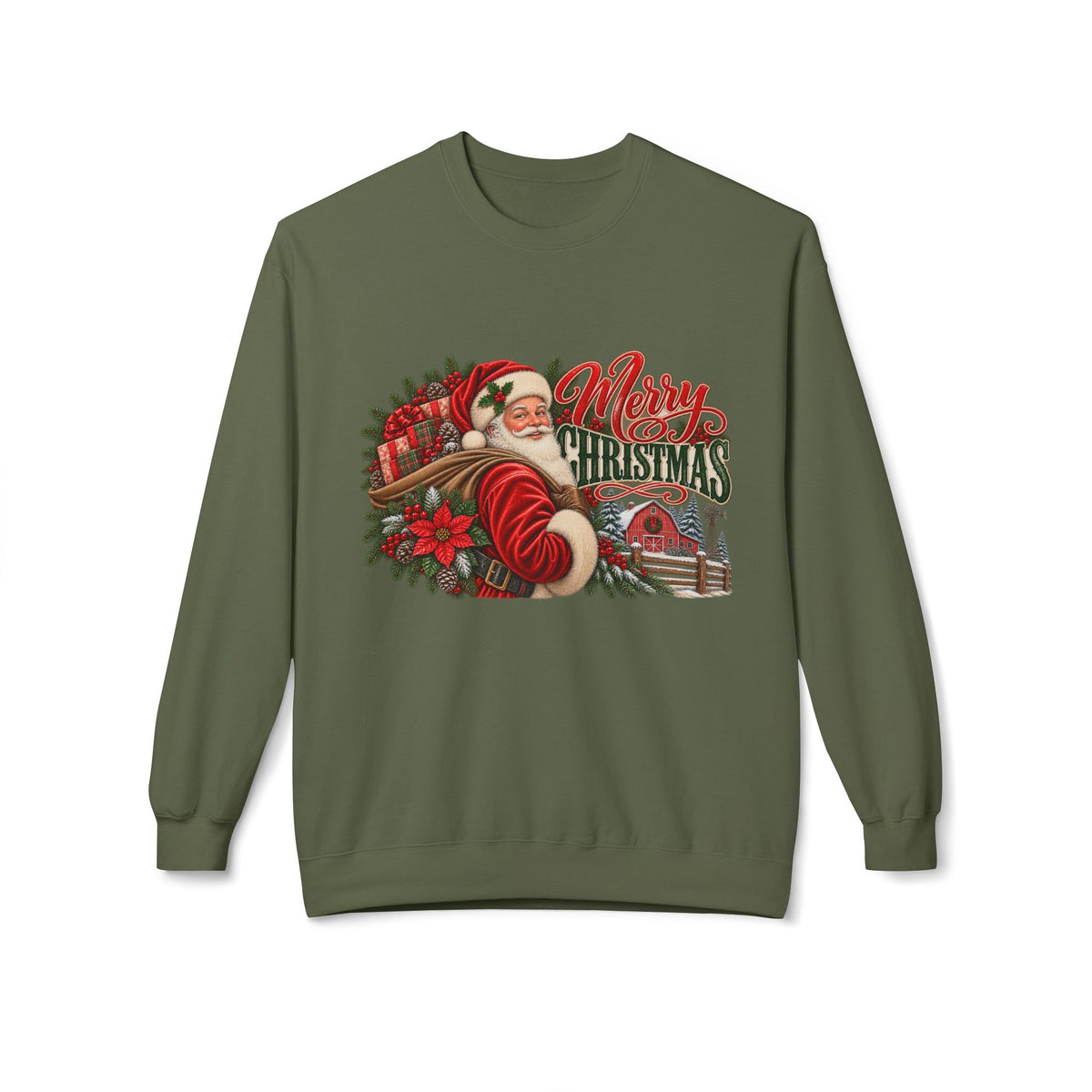 Vintage Santa Christmas Sweatshirt, Retro Christmas Crewneck, Cozy Holiday Pullover, Nostalgic Santa Sweater