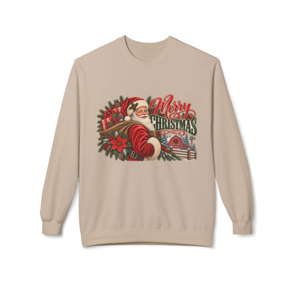 Vintage Santa Christmas Sweatshirt, Retro Christmas Crewneck, Cozy Holiday Pullover, Nostalgic Santa Sweater