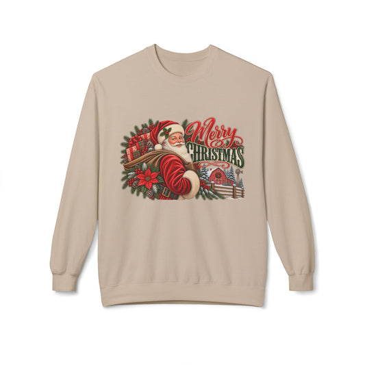 Vintage Santa Christmas Sweatshirt, Retro Christmas Crewneck, Cozy Holiday Pullover, Nostalgic Santa Sweater