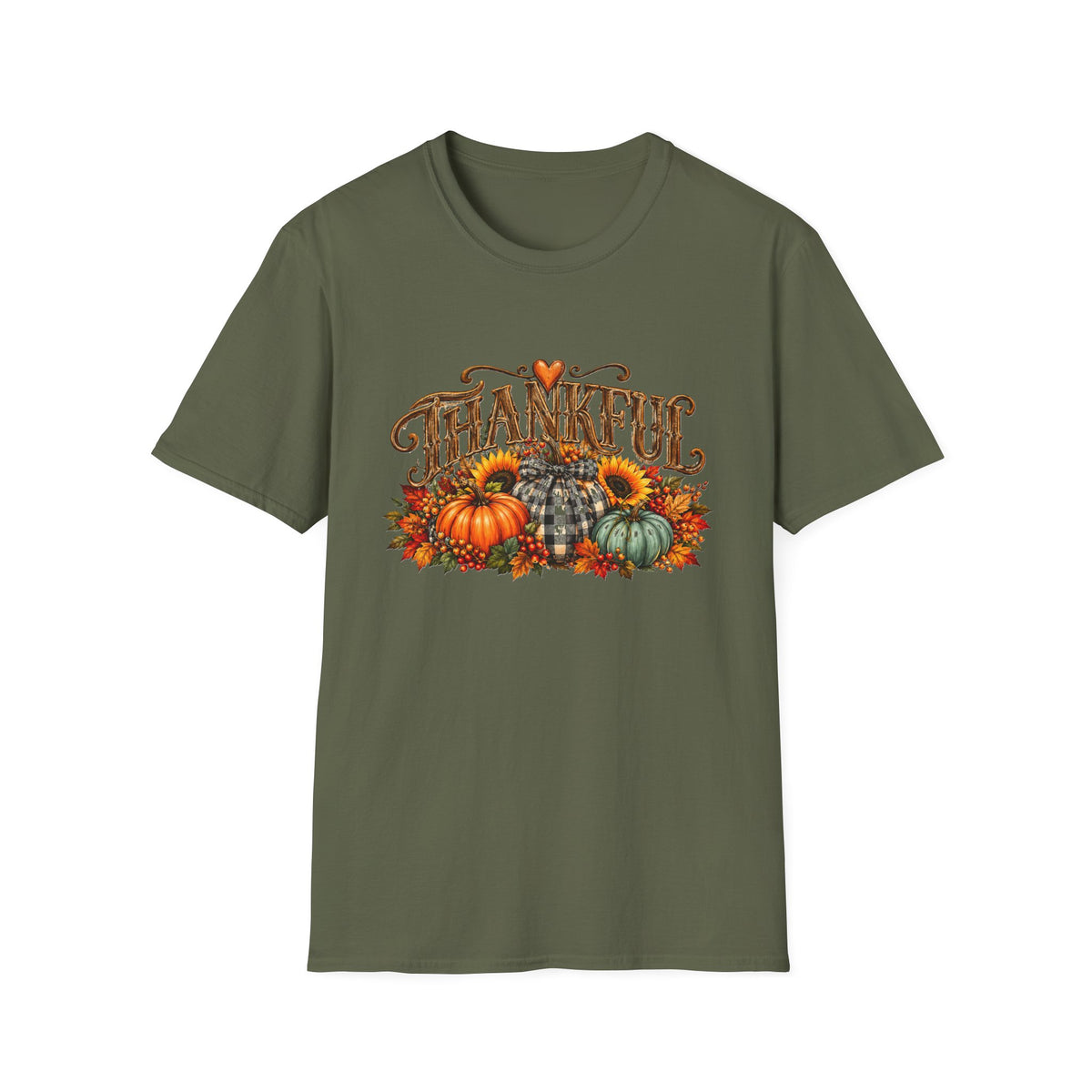 Thankful Thanksgiving Shirt, Fall Pumpkin Graphic Tee, Sunflower Autumn T-Shirt, Cute Fall Boutique Shirt, Thanksgiving Gift