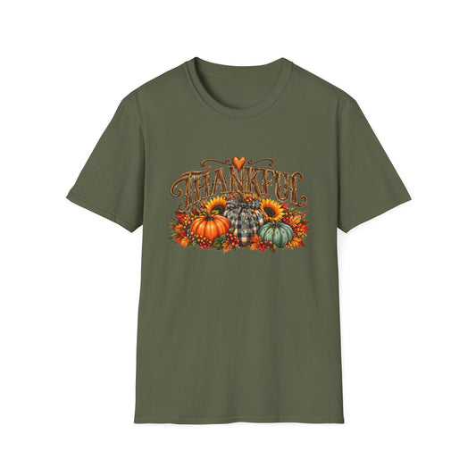 Thankful Thanksgiving Shirt, Fall Pumpkin Graphic Tee, Sunflower Autumn T-Shirt, Cute Fall Boutique Shirt, Thanksgiving Gift