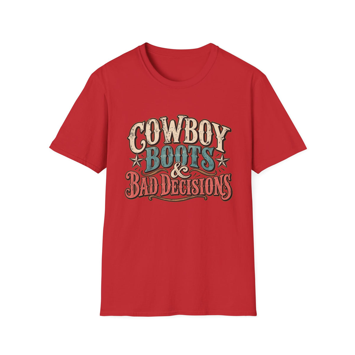 Cowboy Boots & Bad Decisions Shirt, Western Graphic Tee, Vintage Cowgirl T-Shirt, Country Concert Outfit, Rodeo Shirt