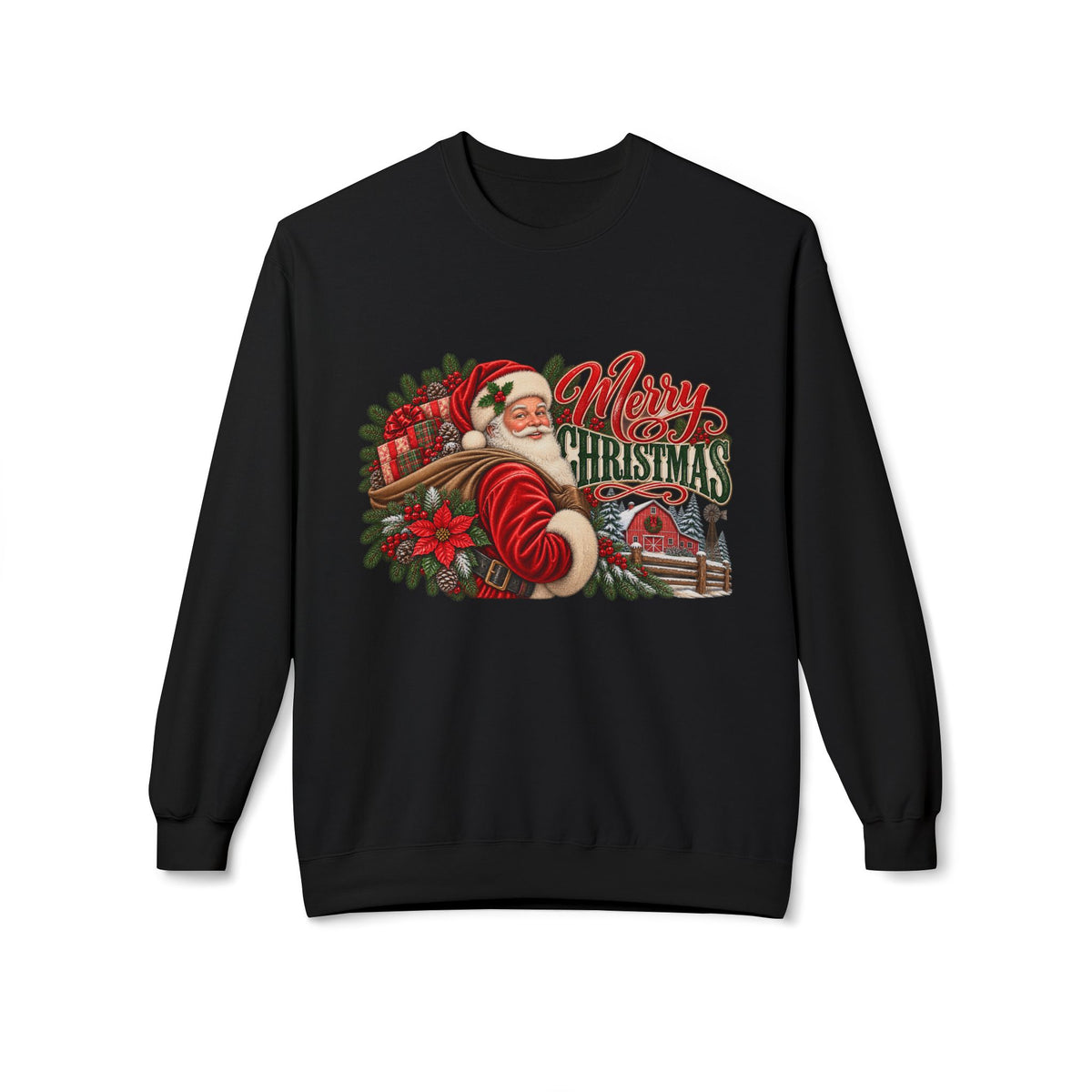 Vintage Santa Christmas Sweatshirt, Retro Christmas Crewneck, Cozy Holiday Pullover, Nostalgic Santa Sweater