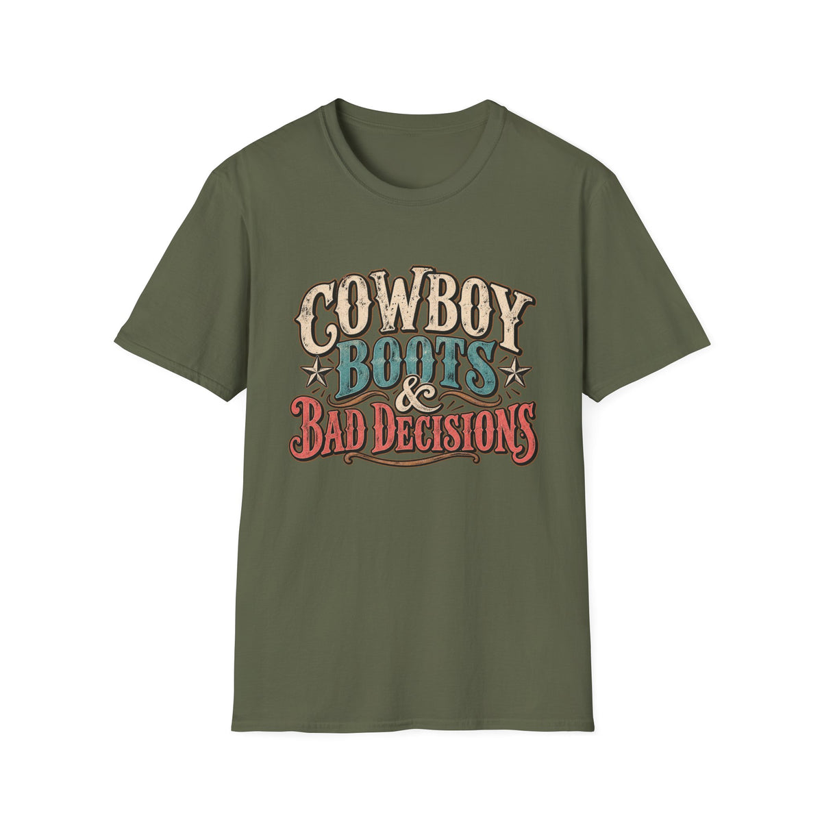 Cowboy Boots & Bad Decisions Shirt, Western Graphic Tee, Vintage Cowgirl T-Shirt, Country Concert Outfit, Rodeo Shirt