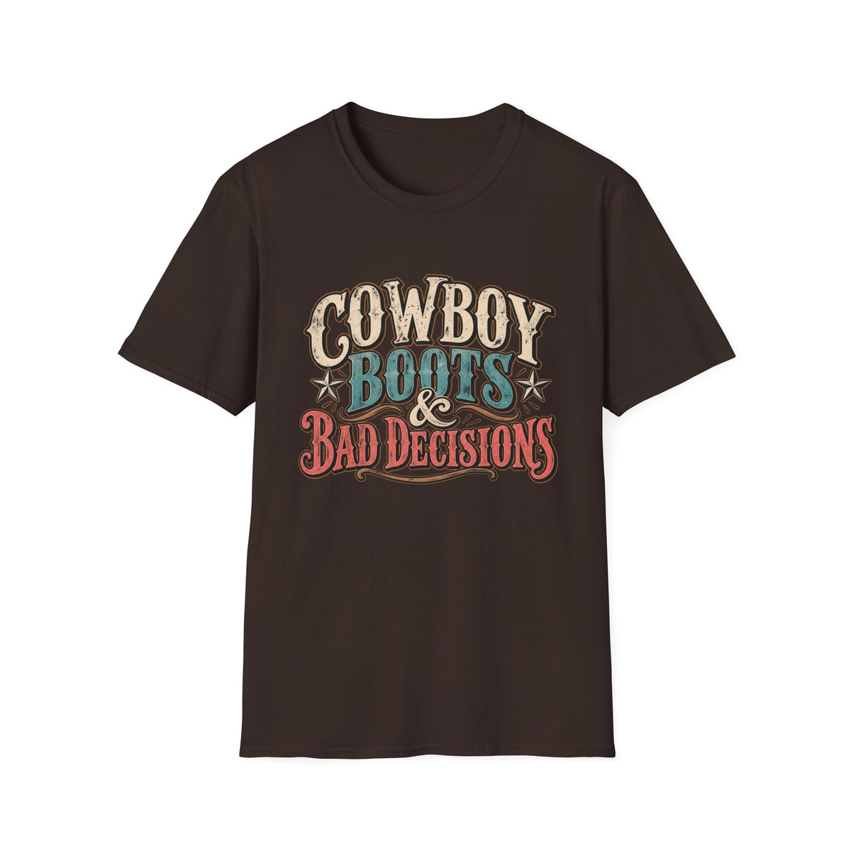 Cowboy Boots & Bad Decisions Shirt, Western Graphic Tee, Vintage Cowgirl T-Shirt, Country Concert Outfit, Rodeo Shirt