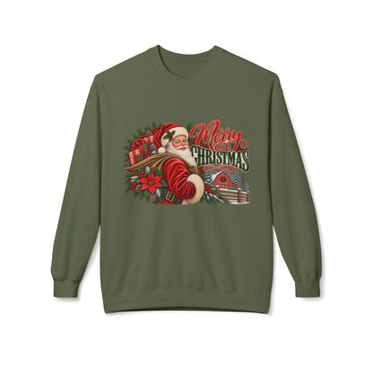 Vintage Santa Christmas Sweatshirt, Retro Christmas Crewneck, Cozy Holiday Pullover, Nostalgic Santa Sweater