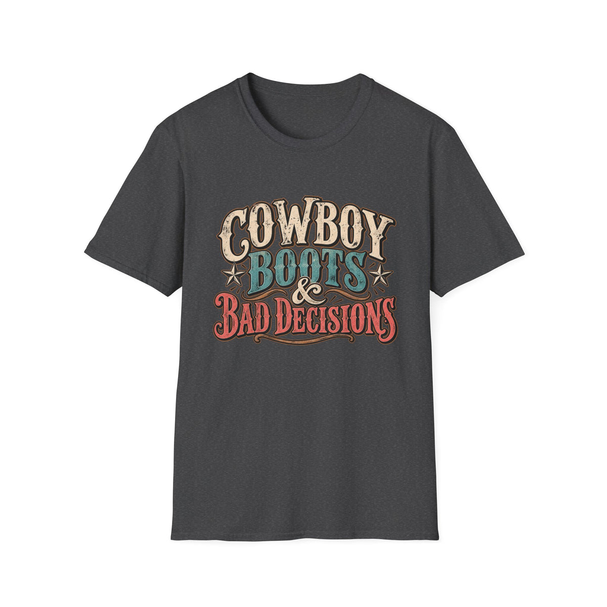 Cowboy Boots & Bad Decisions Shirt, Western Graphic Tee, Vintage Cowgirl T-Shirt, Country Concert Outfit, Rodeo Shirt