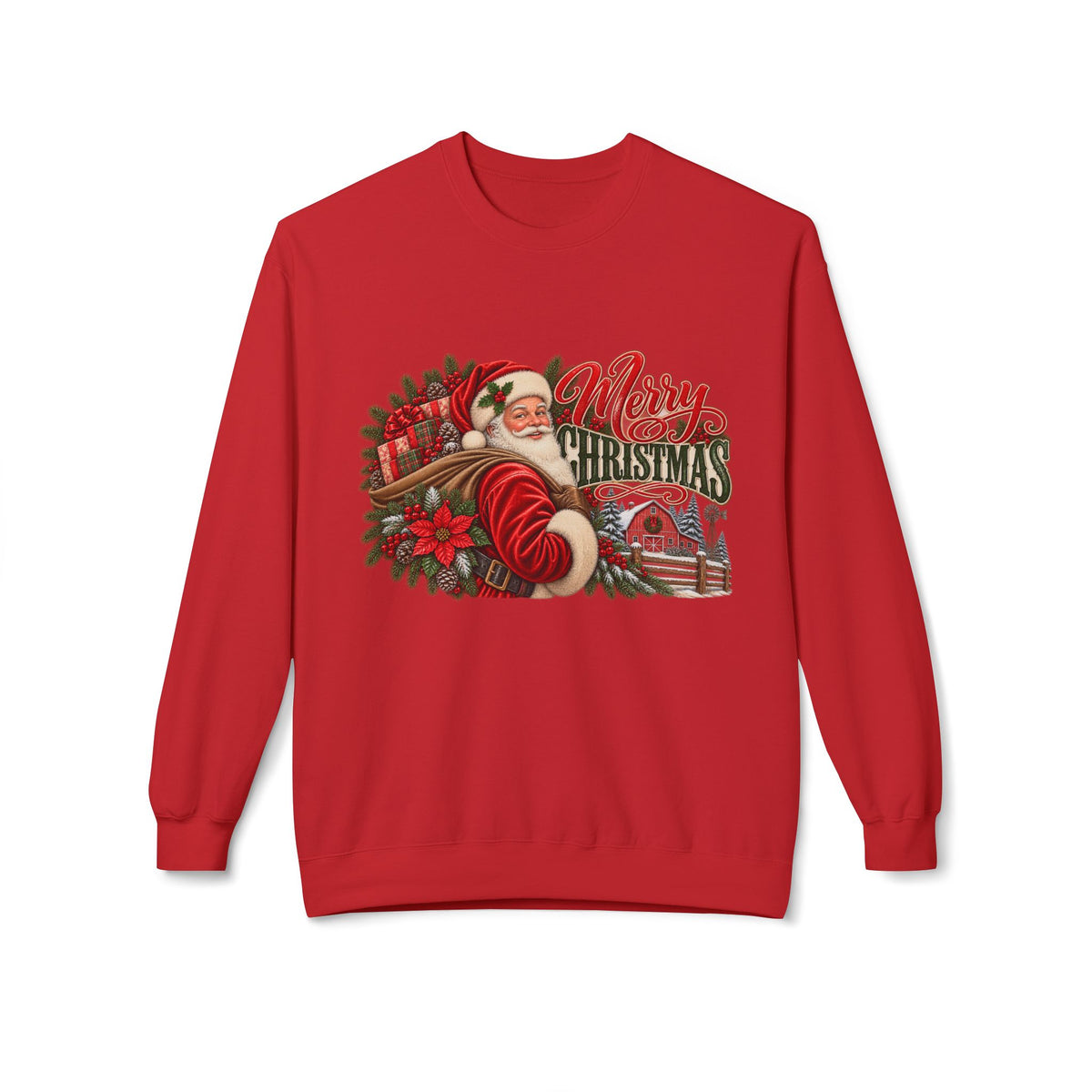 Vintage Santa Christmas Sweatshirt, Retro Christmas Crewneck, Cozy Holiday Pullover, Nostalgic Santa Sweater