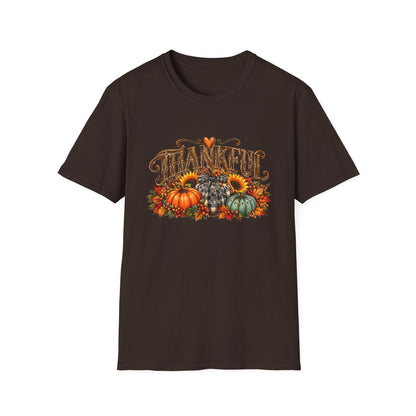 Thankful Thanksgiving Shirt, Fall Pumpkin Graphic Tee, Sunflower Autumn T-Shirt, Cute Fall Boutique Shirt, Thanksgiving Gift