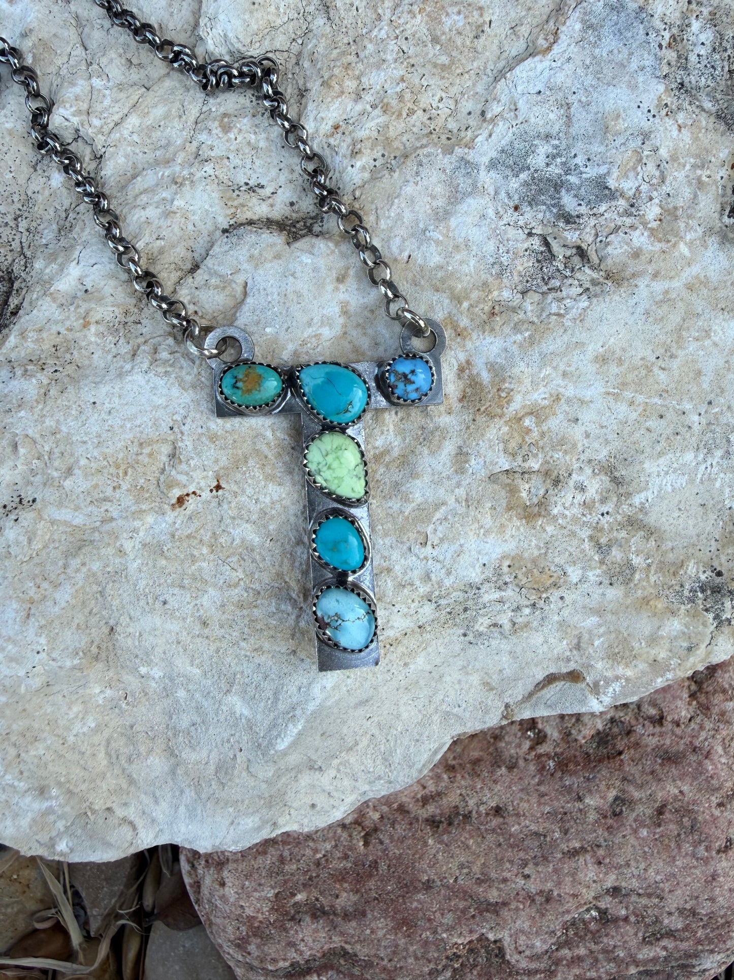 One-of-a-Kind Turquoise Letter "T" Necklace