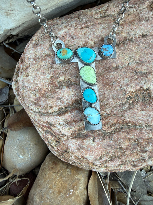 One-of-a-Kind Turquoise Letter "T" Necklace